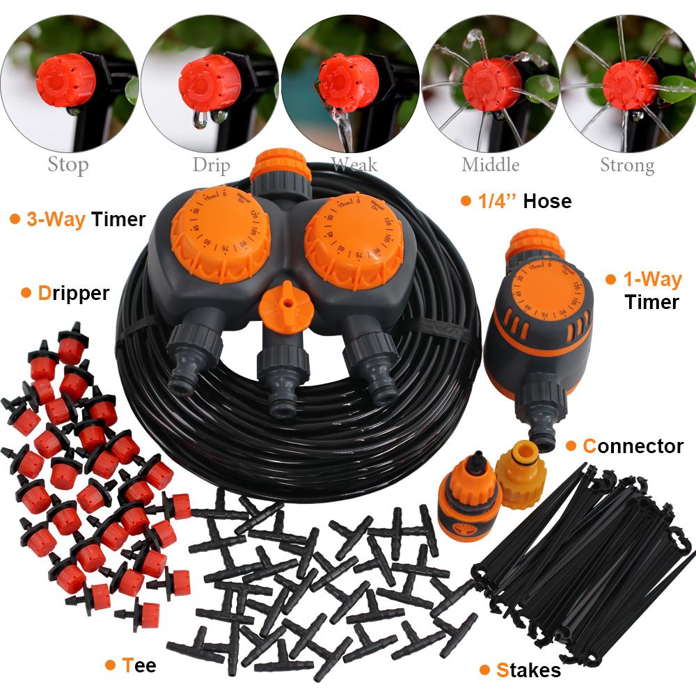 

5-50M новый механический таймер полива комплект автоматический 1/4 микро ирригационная система сад теплица горшок распылитель регулируемый