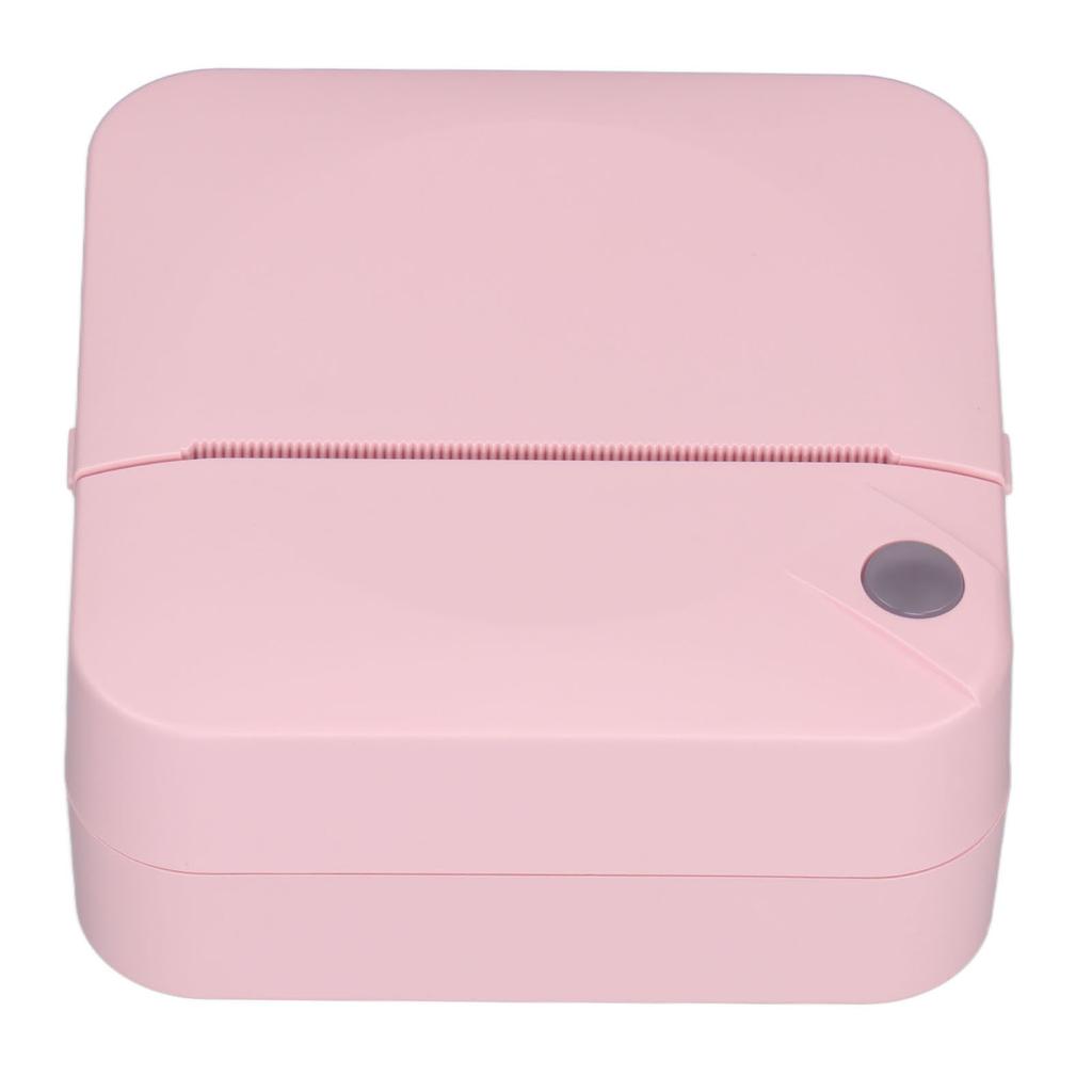 Mini Printer 200DPI Thermal Paper Ergonomic Design Rechargeable Battery Safe Stable Portable Printer for Home OfficePink