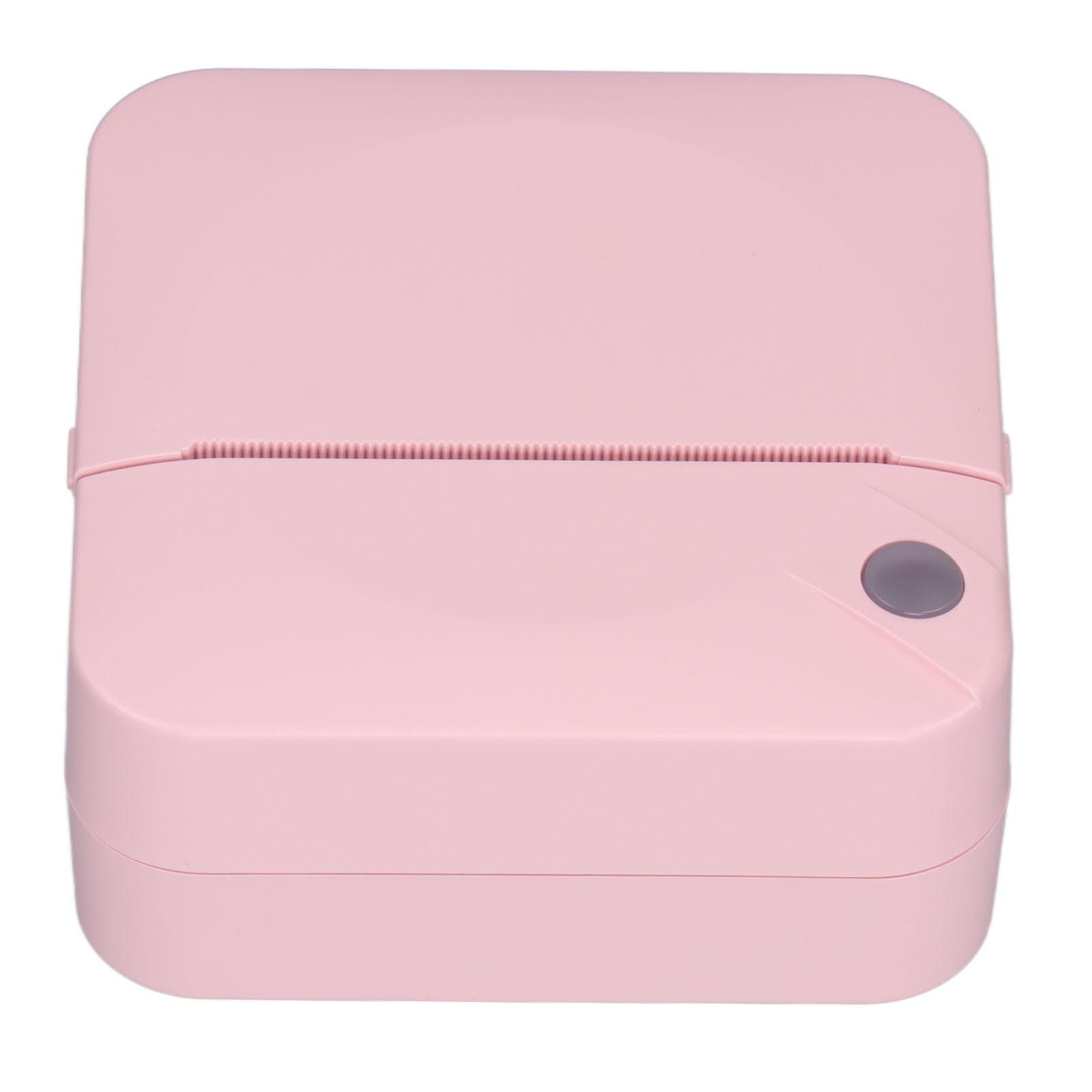 

Mini Printer 200DPI Thermal Paper Ergonomic Design Rechargeable Battery Safe Stable Portable Printer for Home OfficePink