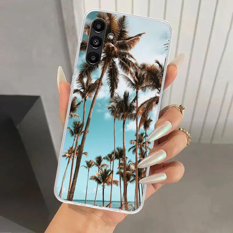 Summer Beach Sunset Sea Palm Tree Phone Case for Samsung Galaxy A16 A26 A36 A56 A15 A25 A35 A55 A14 A24 A34 A54 A13 A23 A33 A53