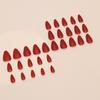 Red Solid Color Reusable False Nails - Removable Nail Art & Stickers