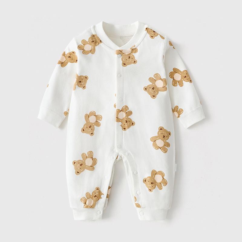 

All-Season Pure Cotton Newborn Jumpsuit – Unisex Baby Bodysuit for Crawling 80cm (For height 73-80cm, weight 8.5-10KG)