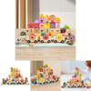 Kreativer Holz-Fruchtzug Bausteine für Kinder zum Erlernen von Zahlen und englischer Erkennung