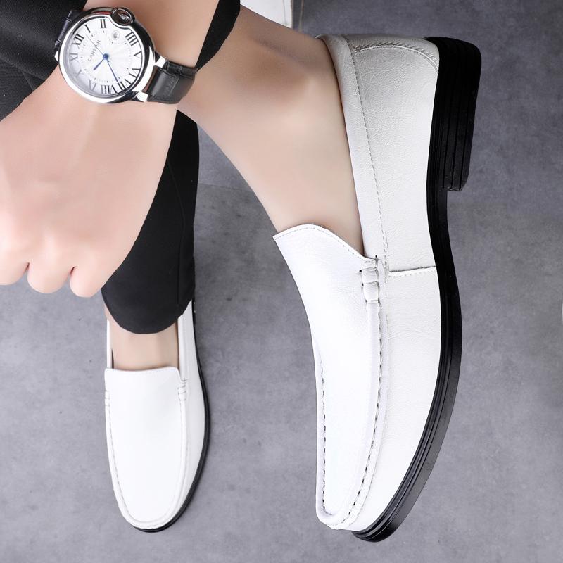 Modne Męskie Wygodne Buty do Chodzenia Wysokiej Jakości Męskie Uniwersalne Mokasyny Męskie Wsuwane Buty Codzienne Skóra Naturalna Buty Męskie Ślub