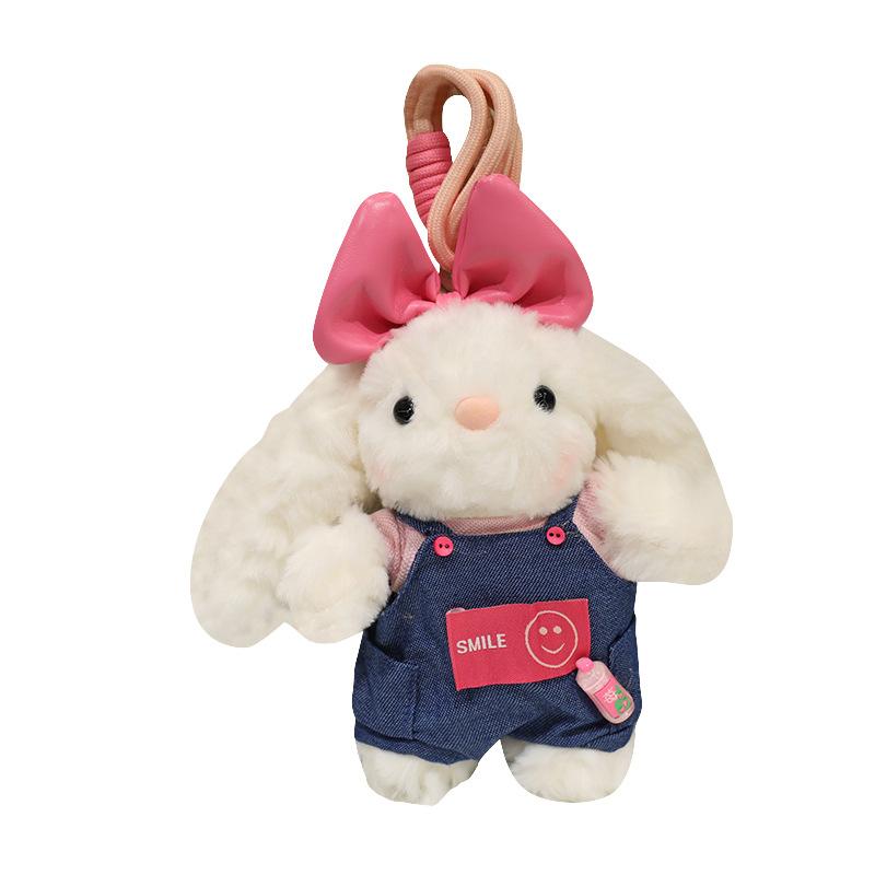 

Новая милая одежда, свисающие уши, плюшевый кулон в виде кролика, кукла, длинные уши, сумка в виде кролика, брелок, украшение, украшение для куклы 18cm 0.1kg