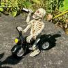 Motorcycle Enthusiast Presents Gothic Skeleton Rider Figurine, Vintage Biker Skull Statue, Figurines Halloween Tabletop Decor Ornament, Gift