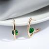 Kinel Shiny Green Zircon V Shape Earrings For Women Daily Fashion Jewelry