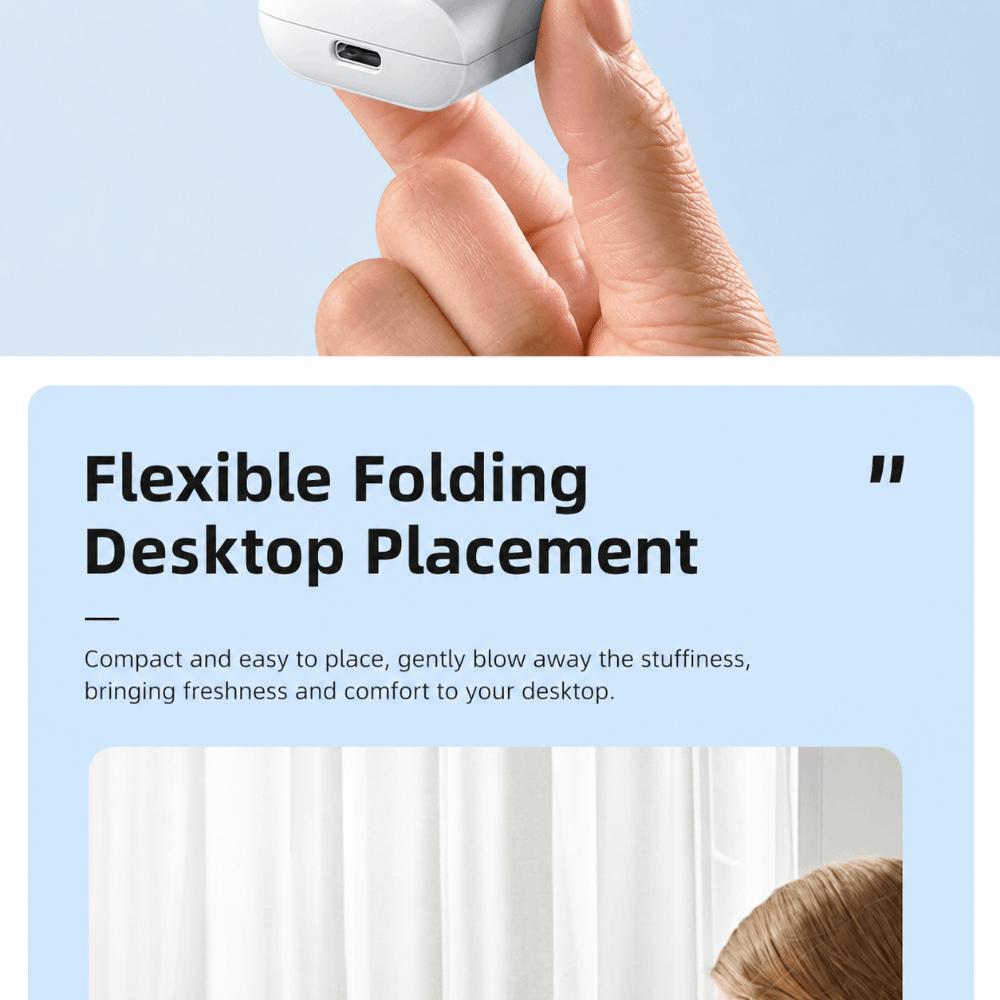 3 Speeds Rechargeable Clip On Fan Multi-Directional Handheld Fan New Hat Clip Fan  Outdoor Use