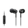 Significantly reduced sound leakage. SONY In-Ear Earphones with Smartphone Compatible Remote and Microphone, Black, Parallel Import, MDR-EX110AP/BQ
