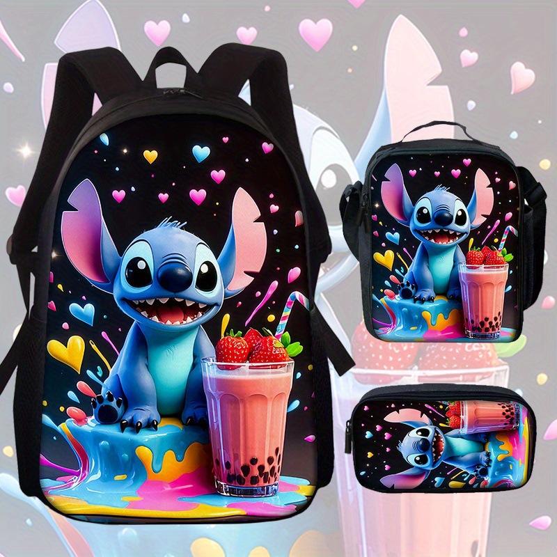 Stitc Schoolbag, Primary And Secondary School Student Backpack, Satchel, Pencil Case, Three-Piece Set, Animation Cartoon