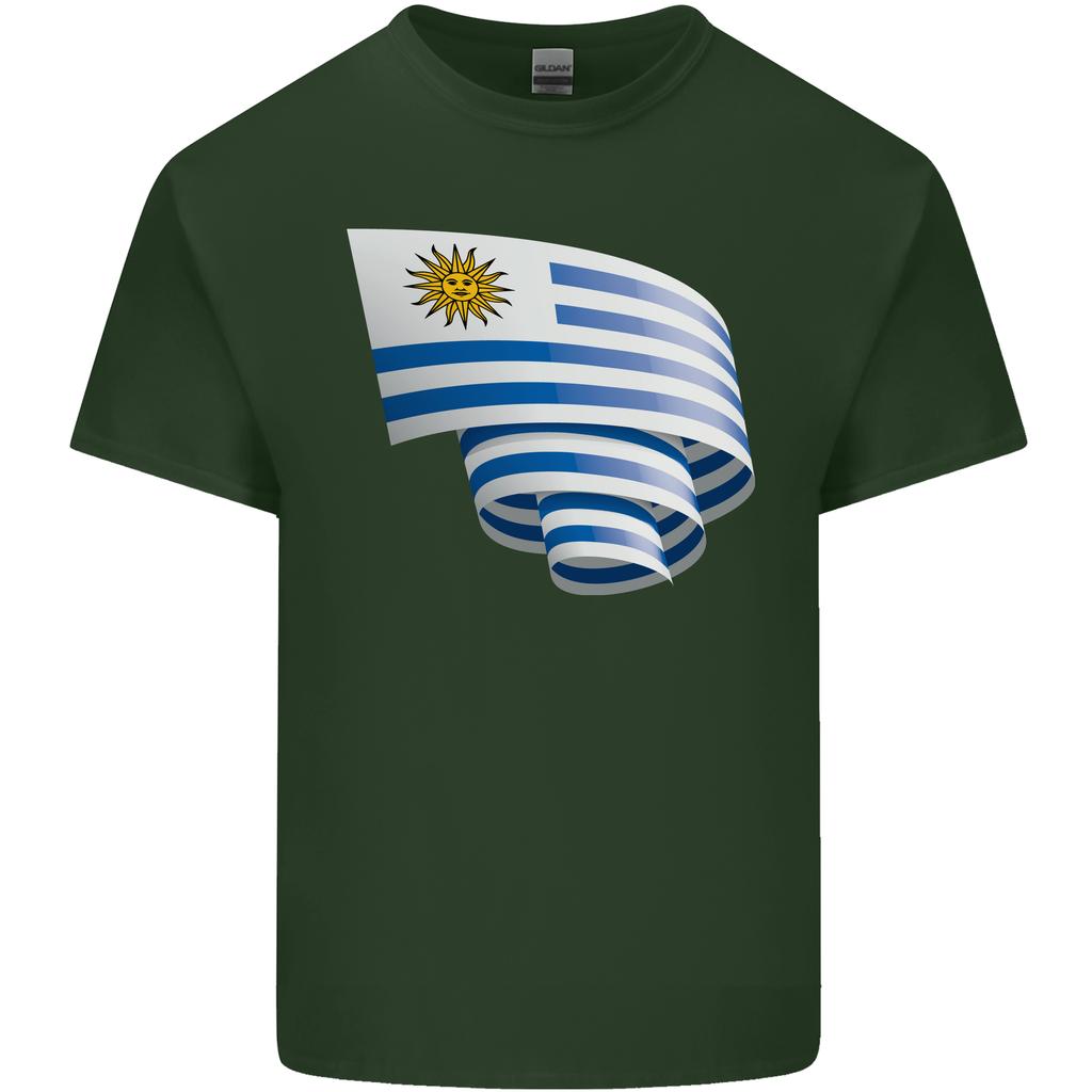 Curled Uruguay Flag Uruguayan Day Football Unisexs Light Cotton Tshirt