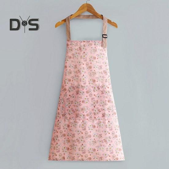 Delantal de cocina de talla única, delantal de cocina de mano con estampado Floral duradero y bolsillo grande para mujer