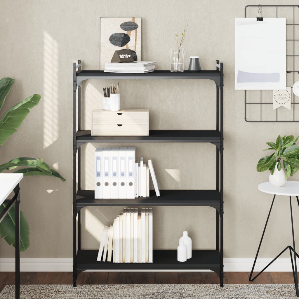 Vidaxl 4-Tier Bookshelf, Black, 80X30X120 Cm
