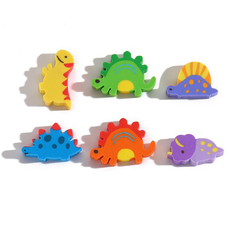 Kawaii School Stationery Dinosaur Cartoon Slice Rubber Small Dinosaur Animal Eraser Cros Border Gift Office Supplies Wholesale