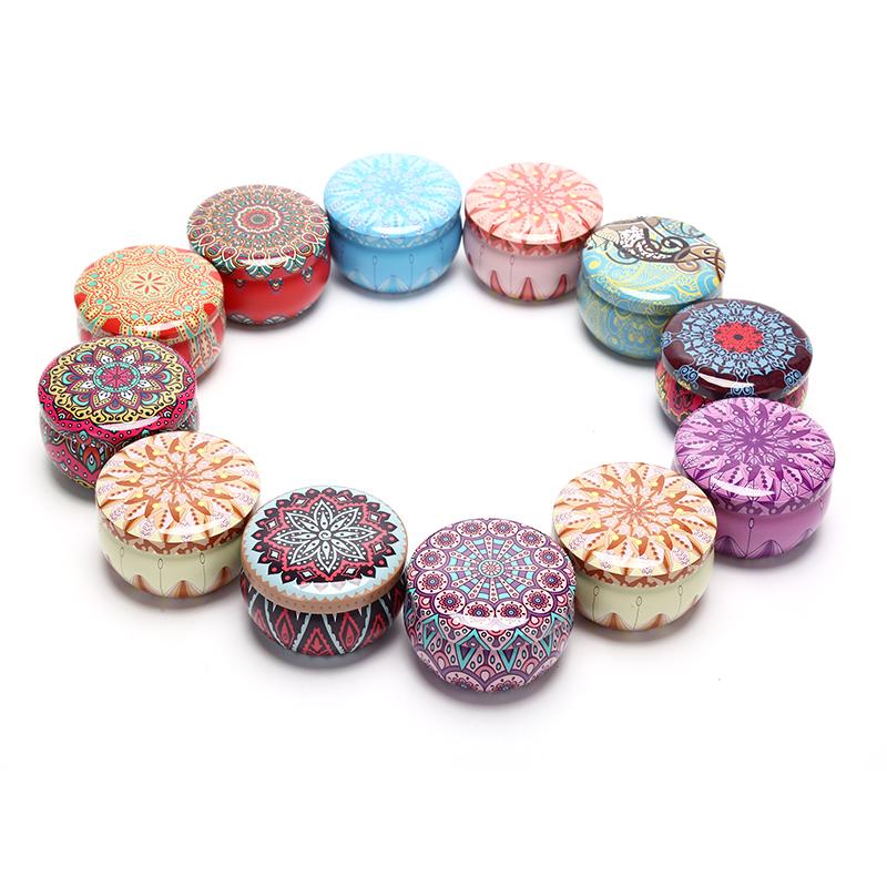 1Pcs Tinplate Candy Box Cookie Case Home Decor Festive Drum-Shaped Supplies