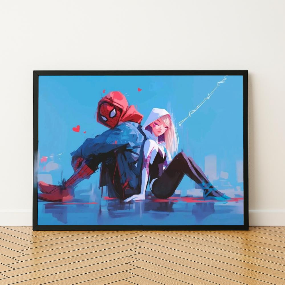 Malowanie Po Numerach Z Ramą Marvel Miles Morales I Spider-Woman 50X40 Cm