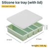 1pc Silicone Freezer Tray with Lid Durable Kitchen Storage Container for Soup BrothSauces Stackable Prep Freezing HomeDaily Use