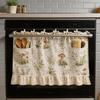 Modern Farmhouse Kitchen Oven Skirt Ribbon Ties and Ruffled Trim Kitchen Dishwasher Hidden Curtains with Adjustable Lace