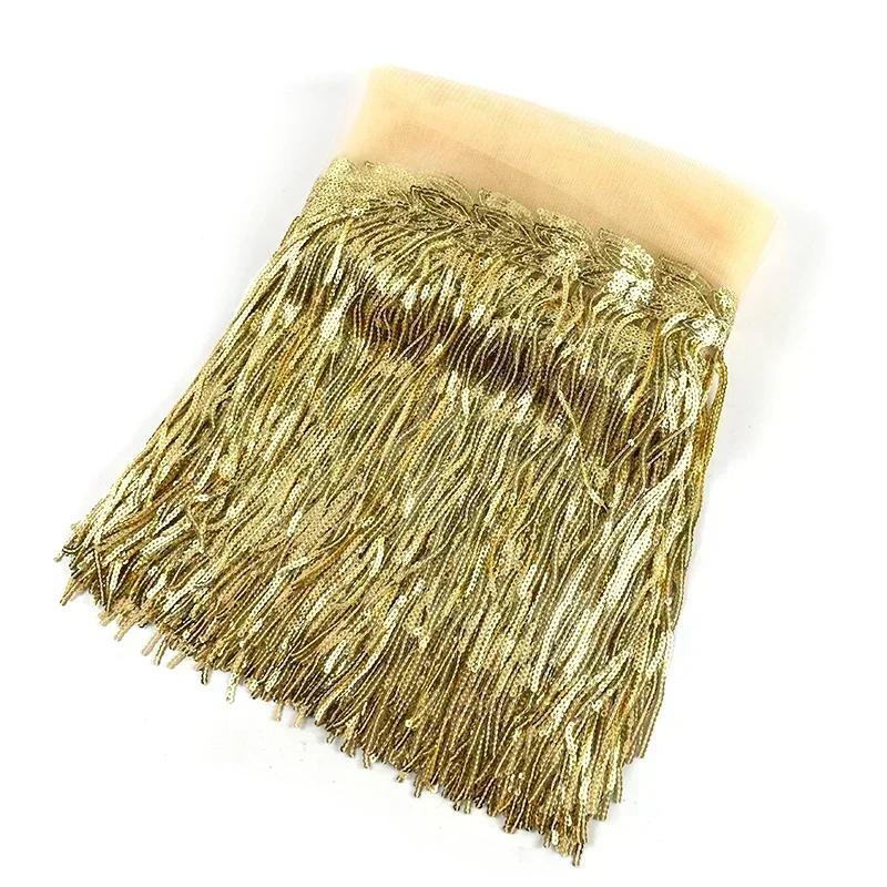 1-10Yards Meetee 18cm Sequin Fringe Trim Tassel Glitter Lace Fringes for Dance Clothes Dresses Decorative DIY Sewing Accessories