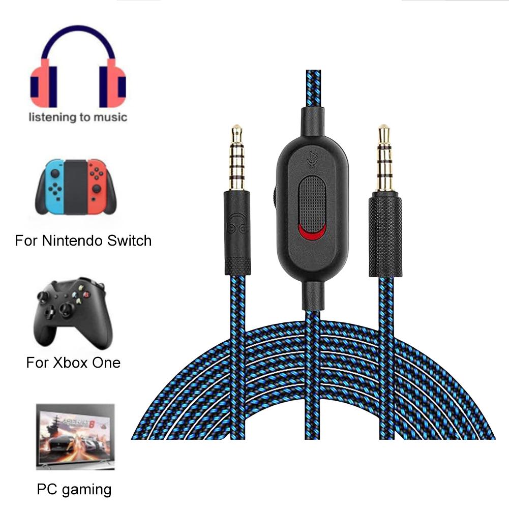 2m Headphone Audio Cable with Volume Controller and Mute Headphone Cable Audio Cord Line for Logitech GPRO X G233 G433 Headset
