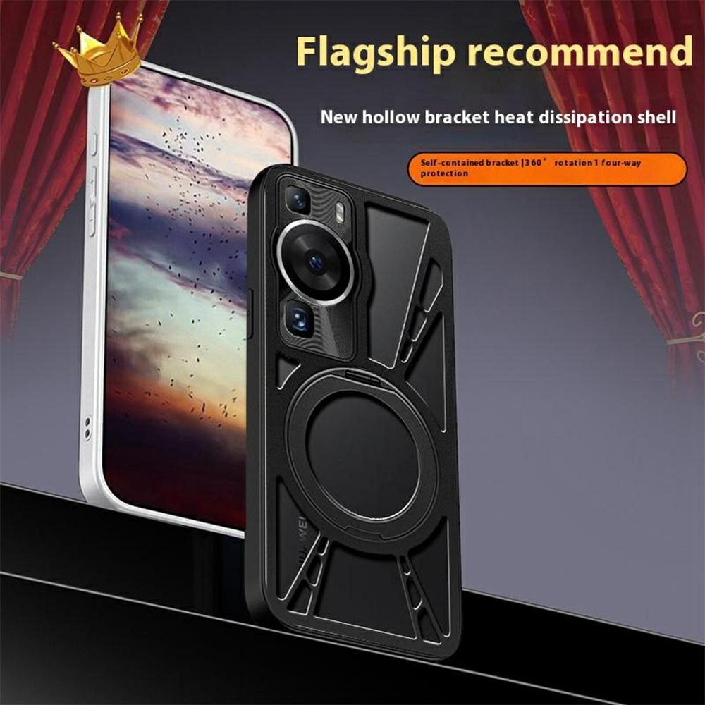 Θήκη για Huawei P60/P60 Pro Μαγνητική Στήριξη Κοίλη Απαγωγή Θερμότητας Σιλικόνη+PC+Μεταλλικός Προφυλακτήρας Κάλυμμα Τηλεφώνου