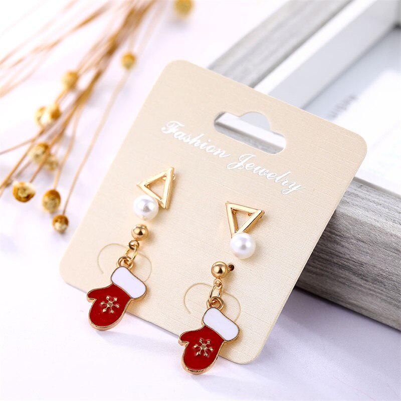 Charm Classic Pearl Stud Earrings Jewelry Ladies Beautiful Christmas Gifts Santa Claus Earrings
