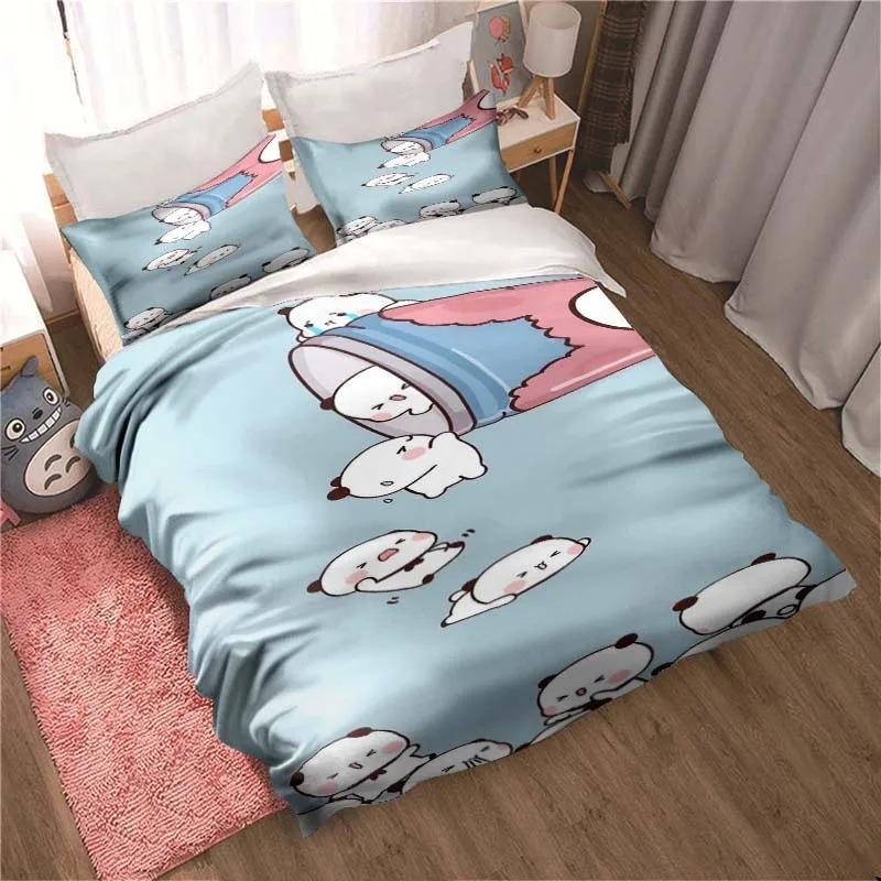 Bubu Dudu Bettwäsche-Set mit Cartoon-Motiv, süßer Bär, Kawaii, Weihnachtsgeschenk, Doppel-Kingsize-Bettbezug und Kissenbezug, Kinder-Bettbezug-Set