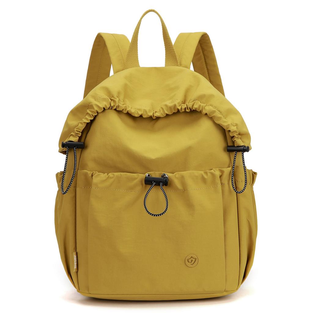 Schoolbag Japanese pleated drawstring design backpack women's large capacity lightweight travel backpack leisure commuter student schoolbag