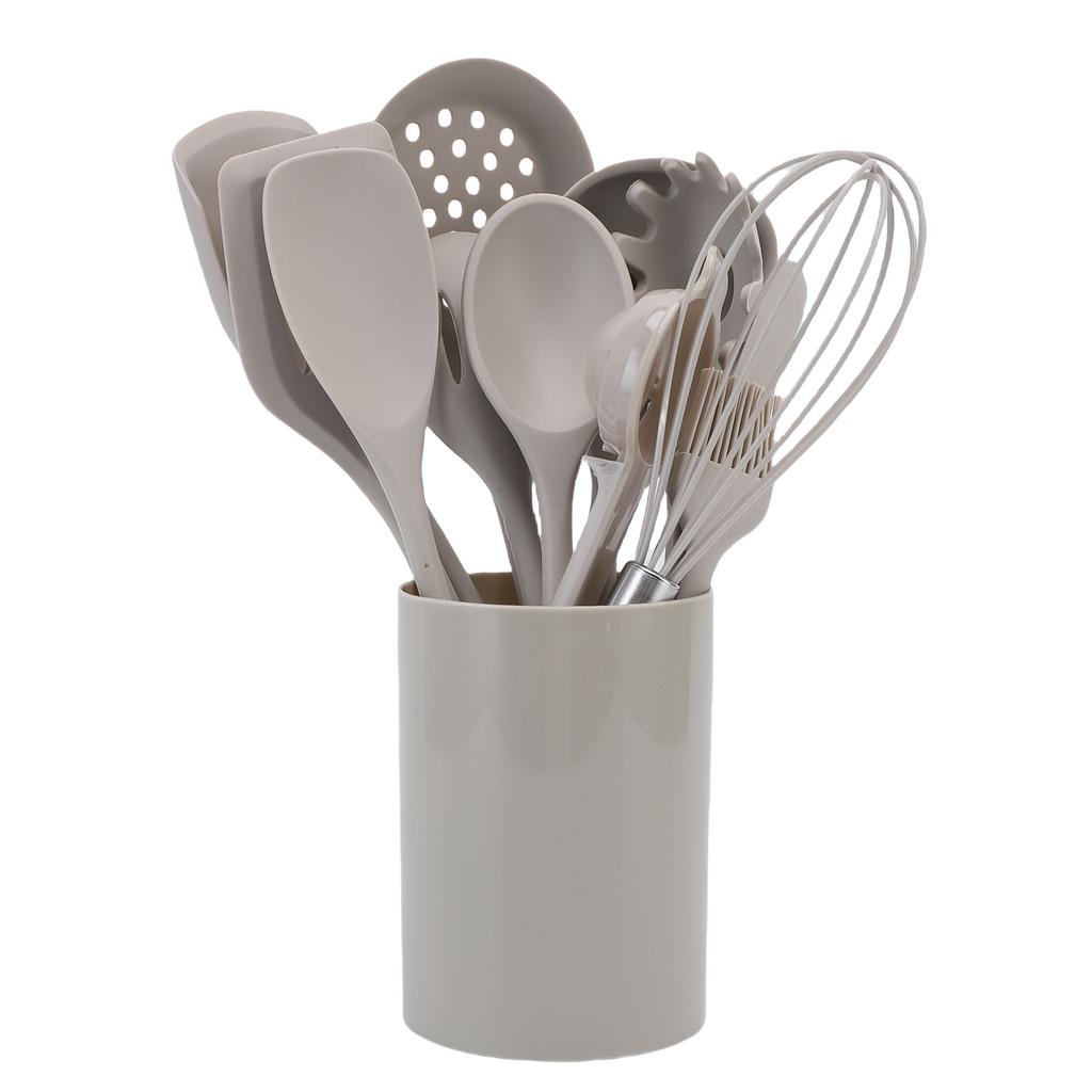 Kitchen Utensils Set Silicone Heat Proof Anti Scald Spatula Spoon Whisk Kitchen Gadgets Tools with Holder for Cooking