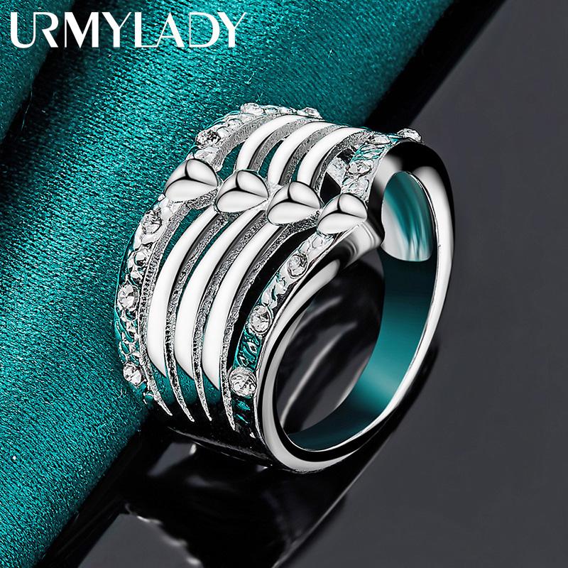 URMYLADY 925 Sterlingsilber Krone Zirkon 7-10 Ring Für Frauen Mode Charm Schmuck
