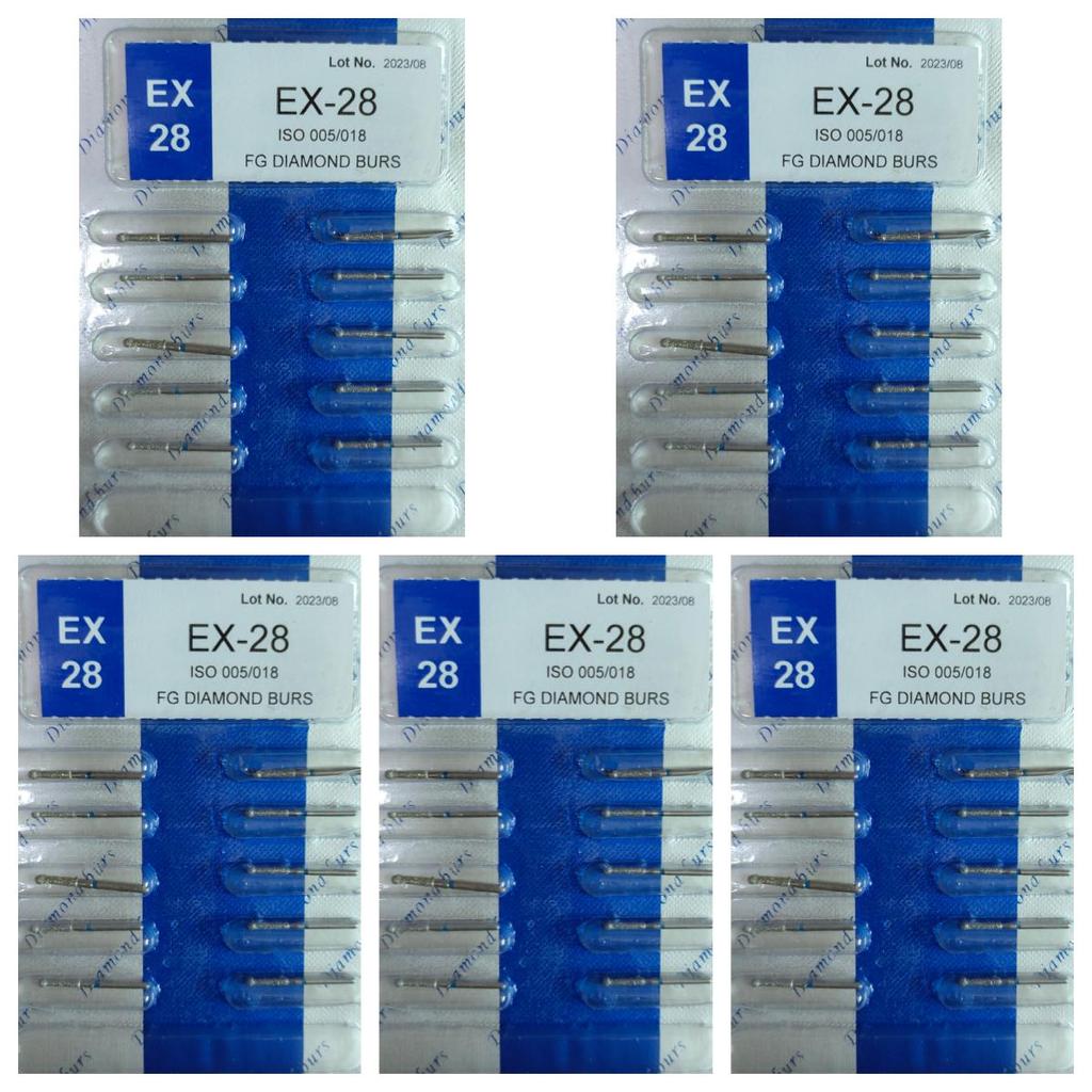 50pcs Dental High Speed Burs High Speed Handpiece Turbine Diamond Burs Diamond Polishing Tooth Preparation Dentist Material