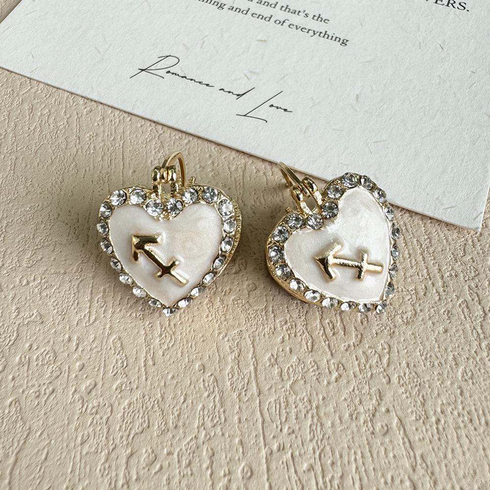 Light Luxury High-End Geometric Constellation Earrings Niche Design Oil-Dripping Ear Buckle French Retro Light Luxury Temperament Earrings Women