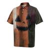 Herren Übergröße Halloween Print Golf Poloshirt Atmungsaktiv Kurzarm Lässiges Arbeitskleidung Oberteil Bequeme Passform