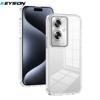 KEYSION Transparent Phone Case for OPPO Reno11 F 5G Soft TPU+PC Anti-slip HD Clear Shockproof Phone Back Cover for OPPO A79 5G