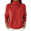 Fashionable Women's High Neck Knitted Sweater, Women's Long Sleeved Solid Color Casual Top