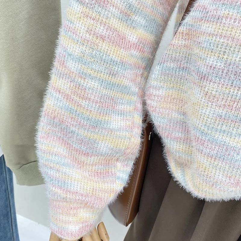 Maglione da Donna Invernale in Cotone Ispessito Pullover Caldo Lavorato a Maglia Elasticizzato Manica Lunga Oversize Maglione Maglioni Top