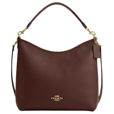 Coach Stile 30 Borsa a Spalla in Pelle con Logo Stampato Borse da Donna Grandi Marrone Scuro CY684-IMMPL