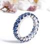Klassisches Luxusdesign Natürlicher blauer Kyanit Ovale Edelsteine Ring 925 Silber Echtschmuck für Damen Jubiläums- & Bankett- & Partygeschenke