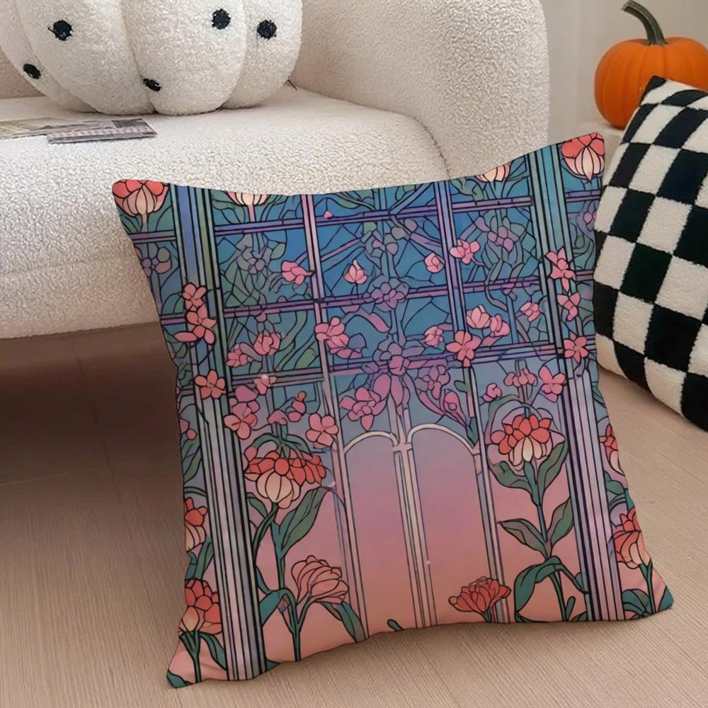 

Romantic French Style Cushion Cover Throw Pillow Cover Hidden Button Durable Polyester Chair Cushion 30X30cm