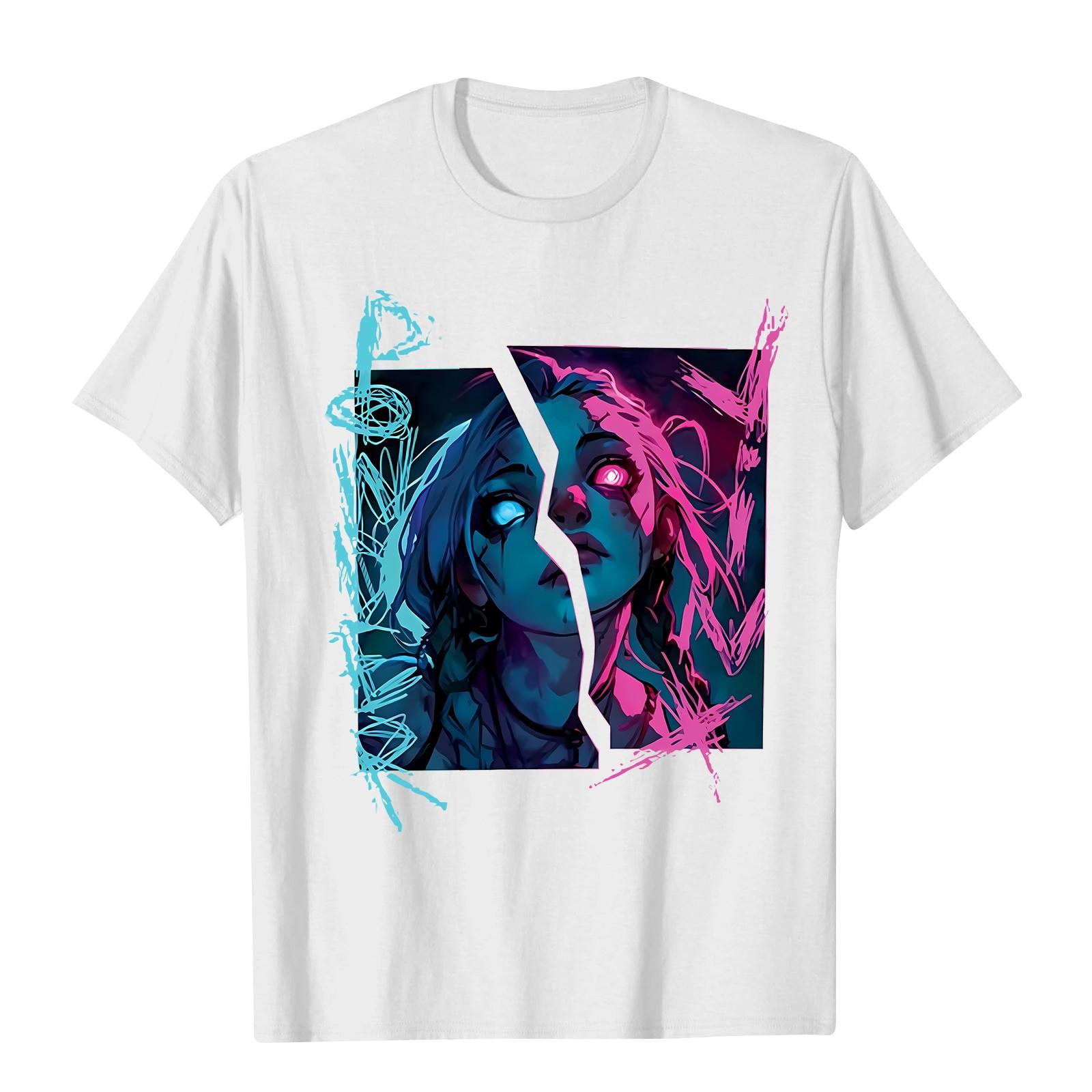 Women s Casual Daily Round Neck Printed Short Sleeved T-shirt Letter Top S белый