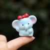Mini Elephant Figurines Miniature Resin Fairy Garden Elephant Models Micro Moss Landscape DIY Terrarium Crafts for Dollhouse Aquarium Decor