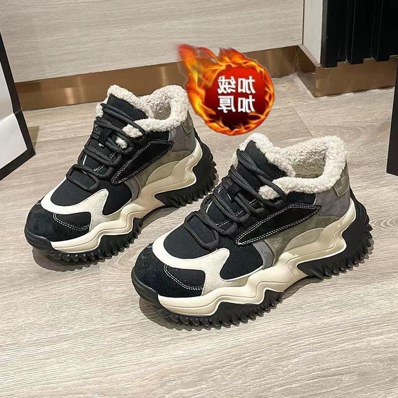 

22 года зимы большие хлопковые туфли повседневные спортивные мягкая подошва мягкая поверхность увеличивающие высоту нескользящие снегоступы hongjie 35