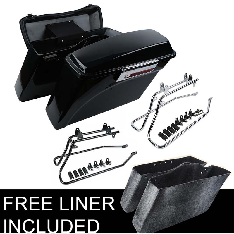 Motorcycle Saddle Bags Bag Conversion Brackets For Harley Softail Heritage Deluxe FXST 1984-2017