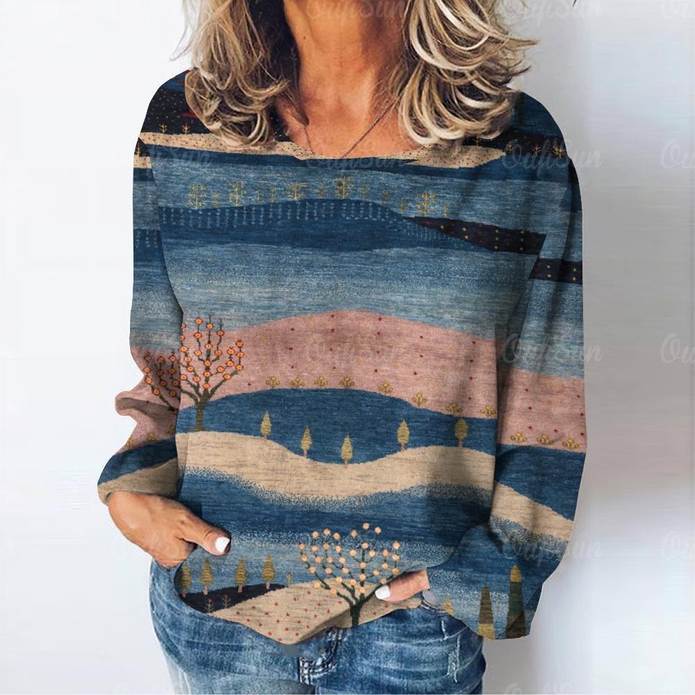 

Осенняя Новинка Женская Повседневная Футболка Топ с Длинным Рукавом и Мраморным Принтом XL