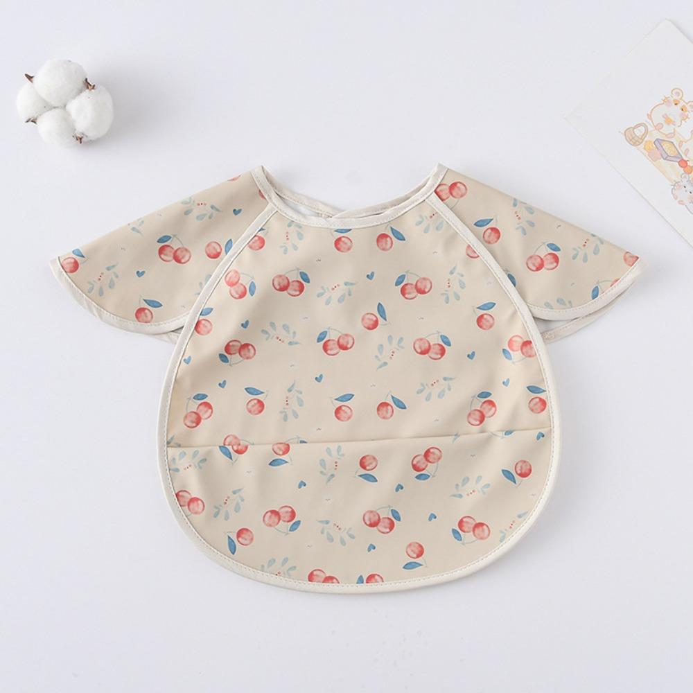 Soft Feeding Apron Short Sleeve Burp Cloth Apron Style Baby Bibs  Feeding
