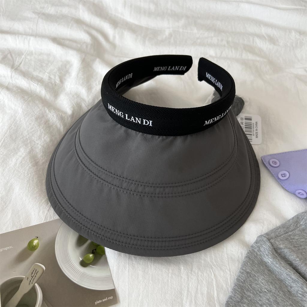 2025 summer sunshade UV protection empty top sunscreen hat women's big edge outdoor breathable headband sun hat