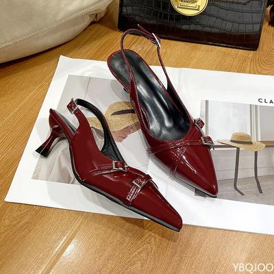 Fashion 2025 Summer Elegant Buckle Decorated Stiletto Women's Shoes Fashionable Pointed Toe Shallow Mouth New High-heeled Shoes