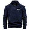 Men's Fleece Warm V-neck Zipper Sweatshirt  Outdoor Sports Coats Pullover Men's Casual Outwear