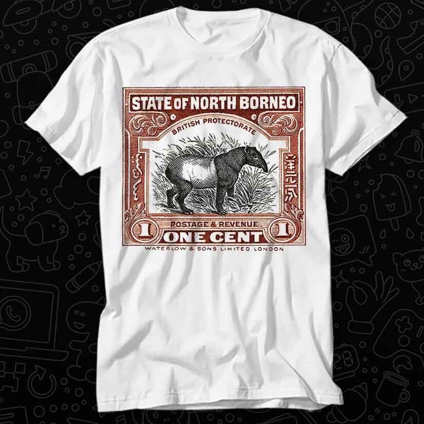 

1904 North Borneo Tapir Postage Stamp T Shirt 498 4XL