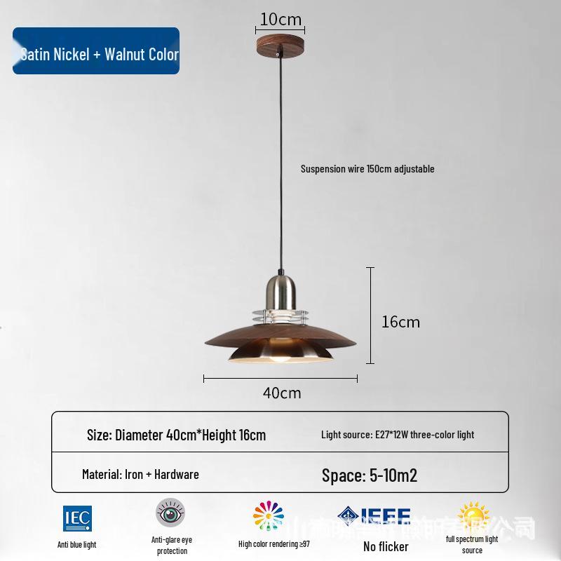 New Chinese Style Minimalist Wood Grain Chandelier for Dining, Bedside, or Bar